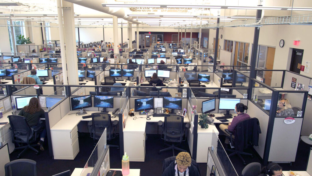 interior setting of the Riverside call center